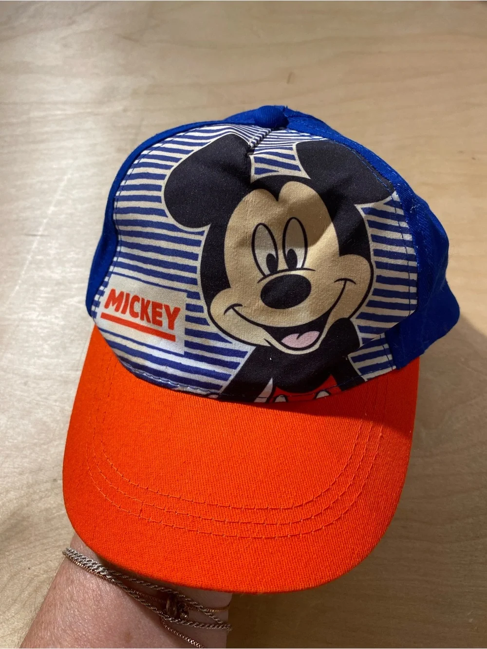 Disney Mickey Mouse Orange Brim Blue Crown Kids Baseball Cap (SZ)